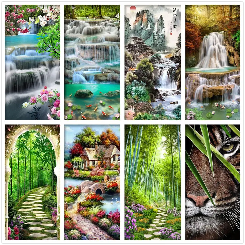 Полноразмерная алмазная живопись пейзаж цветы 5D вышивка сделай сам мозаика