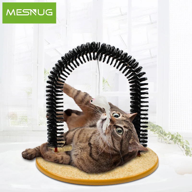 MESNUG Интерактивная кошка арка самомассажер с висящей мышкой котенок Когтеточка