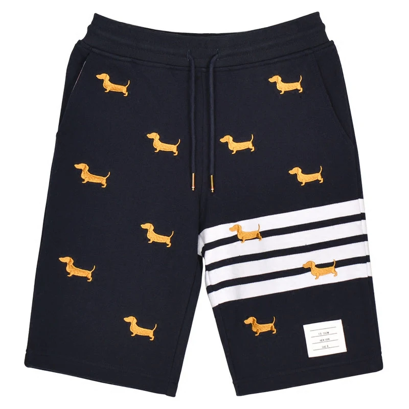 

2021 Fashion Brand TB THOM Casual Shorts Men Women Summer Cotton Casual Sports Trousers Puppy Embroidery Mens Jogger Track Pants