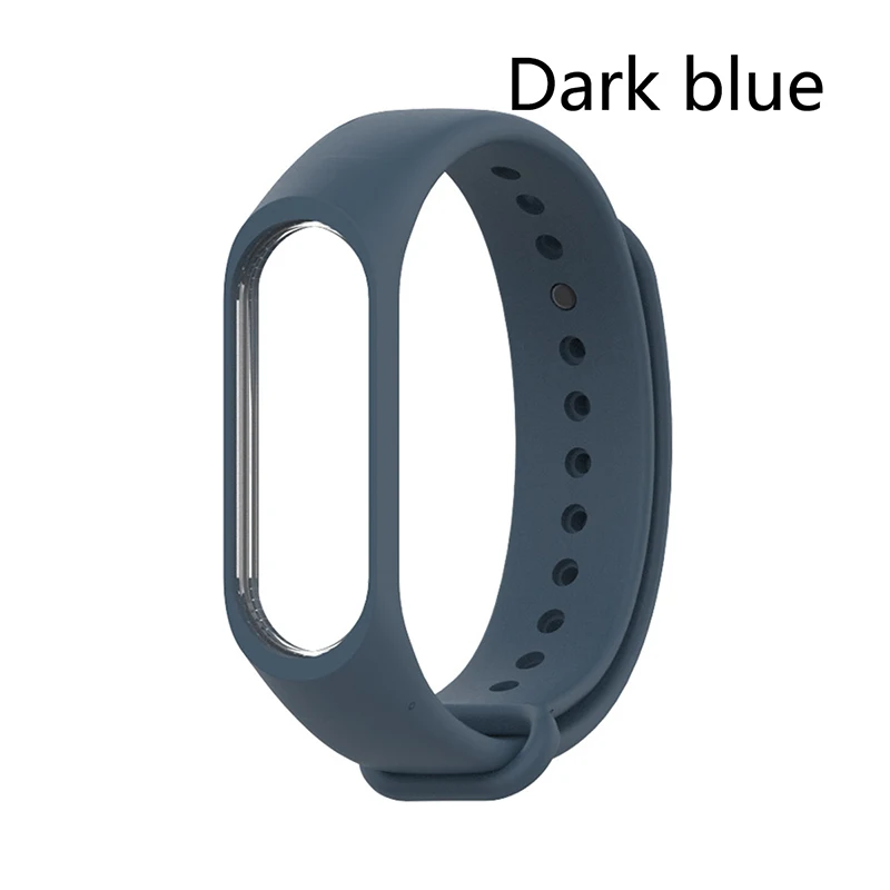 Силиконовый ремешок для Xiaomi mi Band 3 4 ремешок для спортивных часов часы умный Браслет сменный ремешок для mi Band 3 умный Браслет - Цвет: Dark Blue