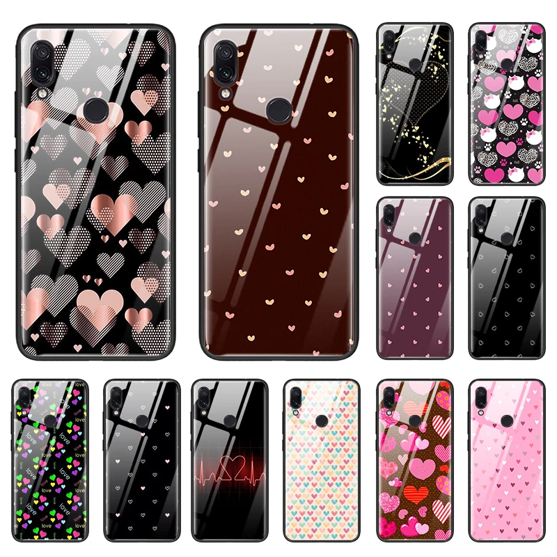 

Animal Cute Love Heart Case For Xiaomi Redmi Note 9S 8 8T 9 Pro Tempered Glass Phone Bag Mi 11 Poco X3 NFC 10 Lite 10T 9T Coque
