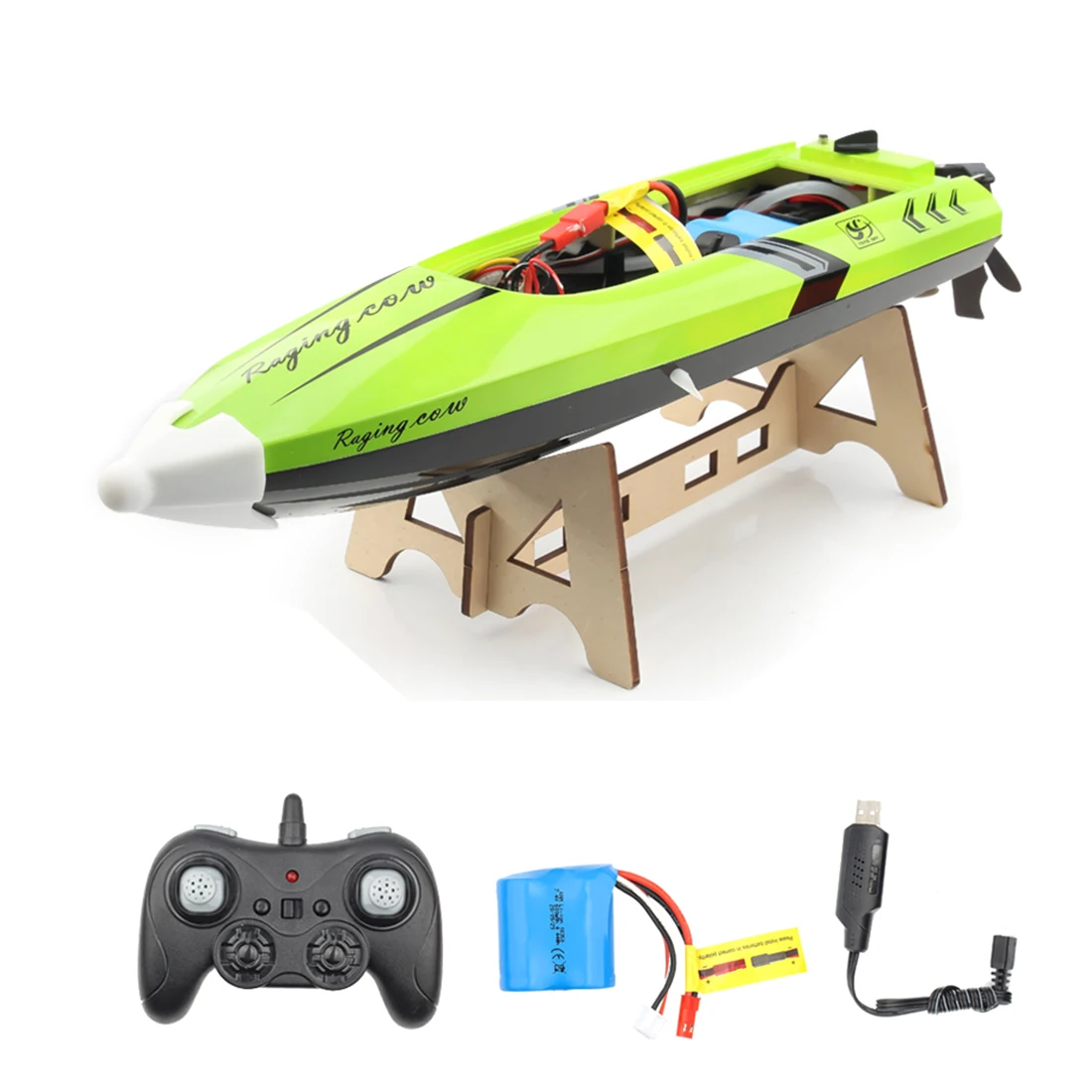 

25KM/H 2.4GH RC Speedboat Capsize Reset Yacht Rechargeable Boat - Green