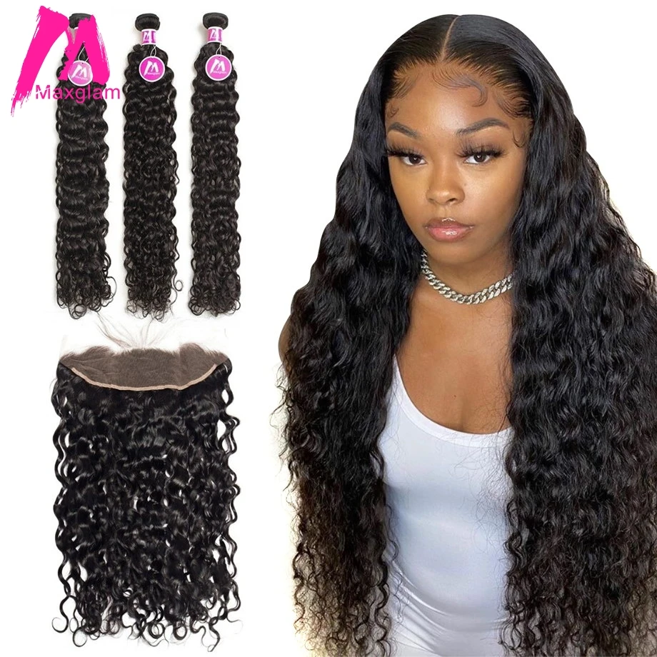 Волнистые волнистые пряди с фронтальной для наращивания человеческих волос