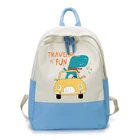 Детский рюкзак с динозавром для женщин и мужчин, Повседневная Холщовая Сумка для ноутбука с аниме принтом, школьные сумки на ремне