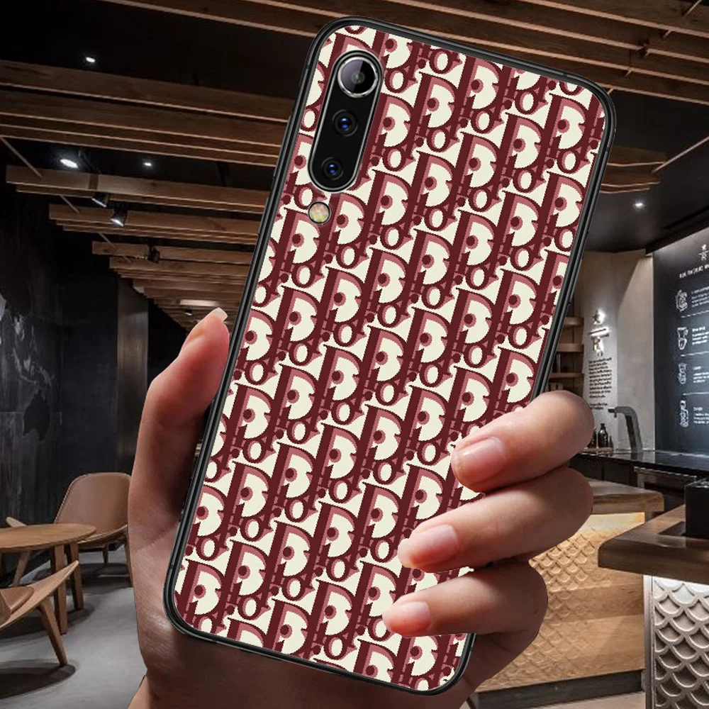 

French fashion brand Phone Case For Xiaomi Mi Note 10 A3 9 MAX 3 A2 8 9 Lite Pro Ultra black Back Painting Hoesjes Soft Bumper