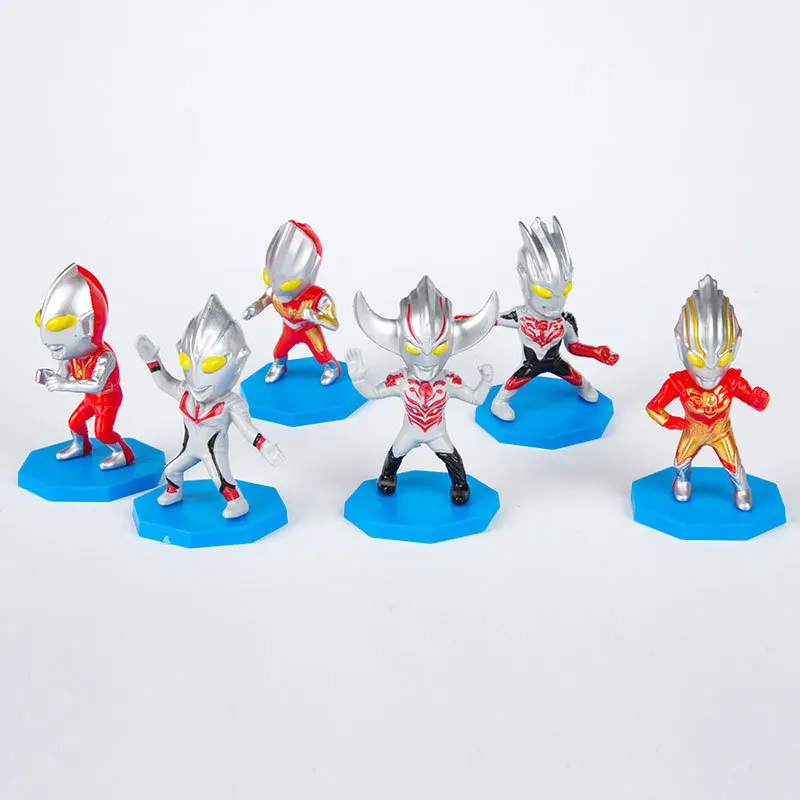 6 шт./лот мультяшная модель Ultraman фигурка супергероя экшн-игрушки украшение торта