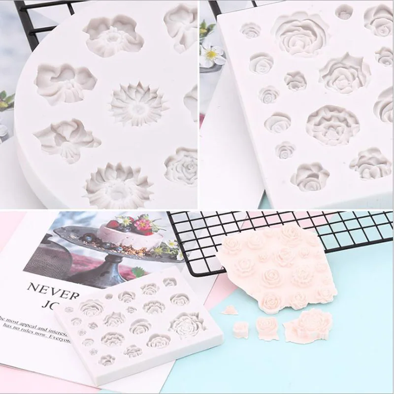 Различные цветы Подсолнухи розы торт силиконовая форма сухая скорость