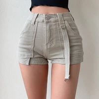 xuxi streetwear hot pants casual overalls women high waisted straight denim shorts summer 2021 e2266