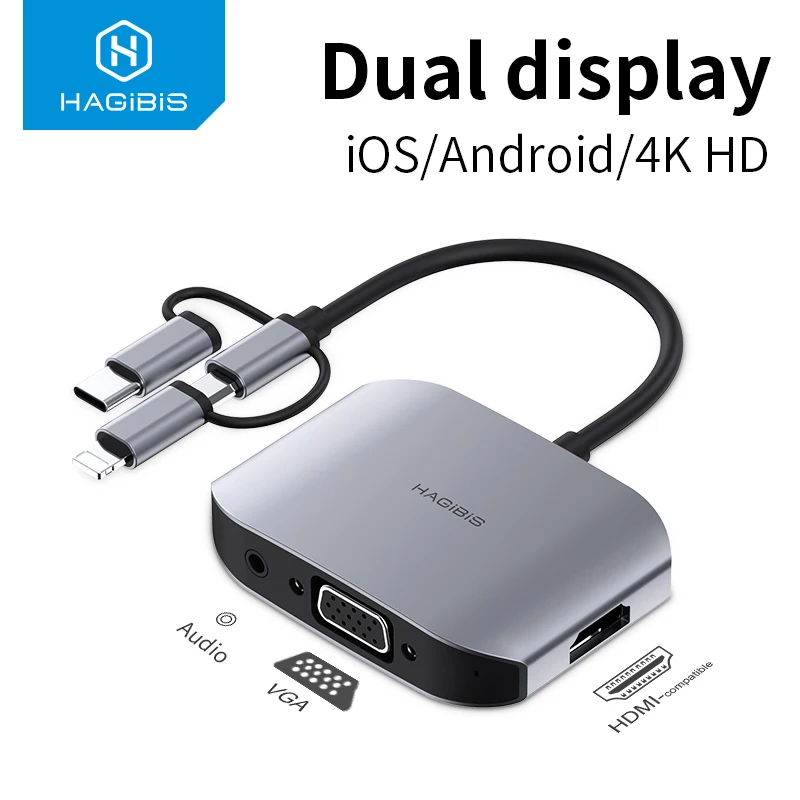 Hdmi совместимый адаптер hagибис USB Type C/Micro к 4K ТВ проектор монитор HD TV Conventer для всех устройств мобильный