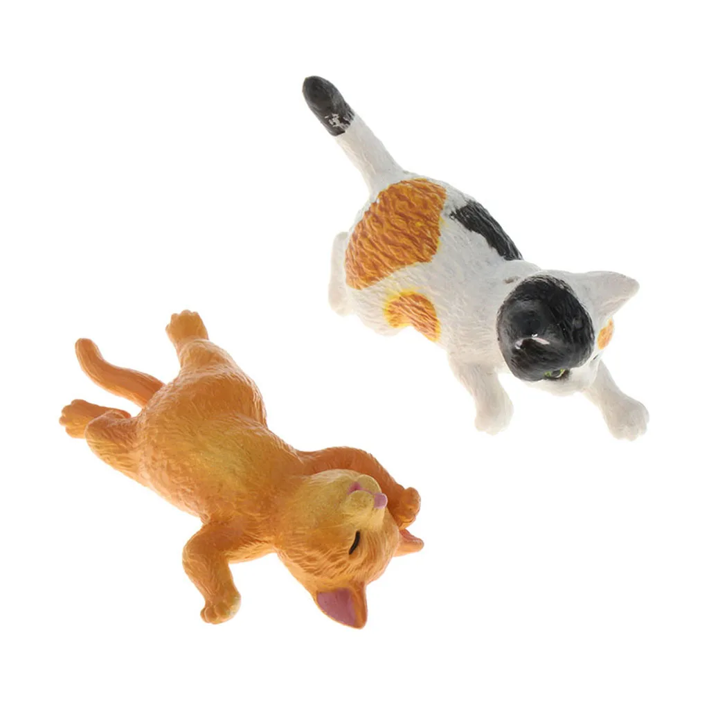 

4Pcs 1:12 Dollhouse Resin Pet Cat Animal Figurine Desktop Decoration Toys