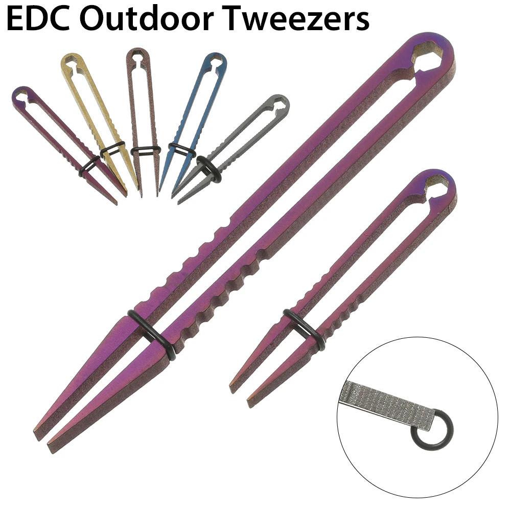 

Titanium Alloy TC4 Tweezer Pick Up Clamping Pocket Clips 2 Sizes EDC Camping Hot Sale Outdoor Maintenance Tools