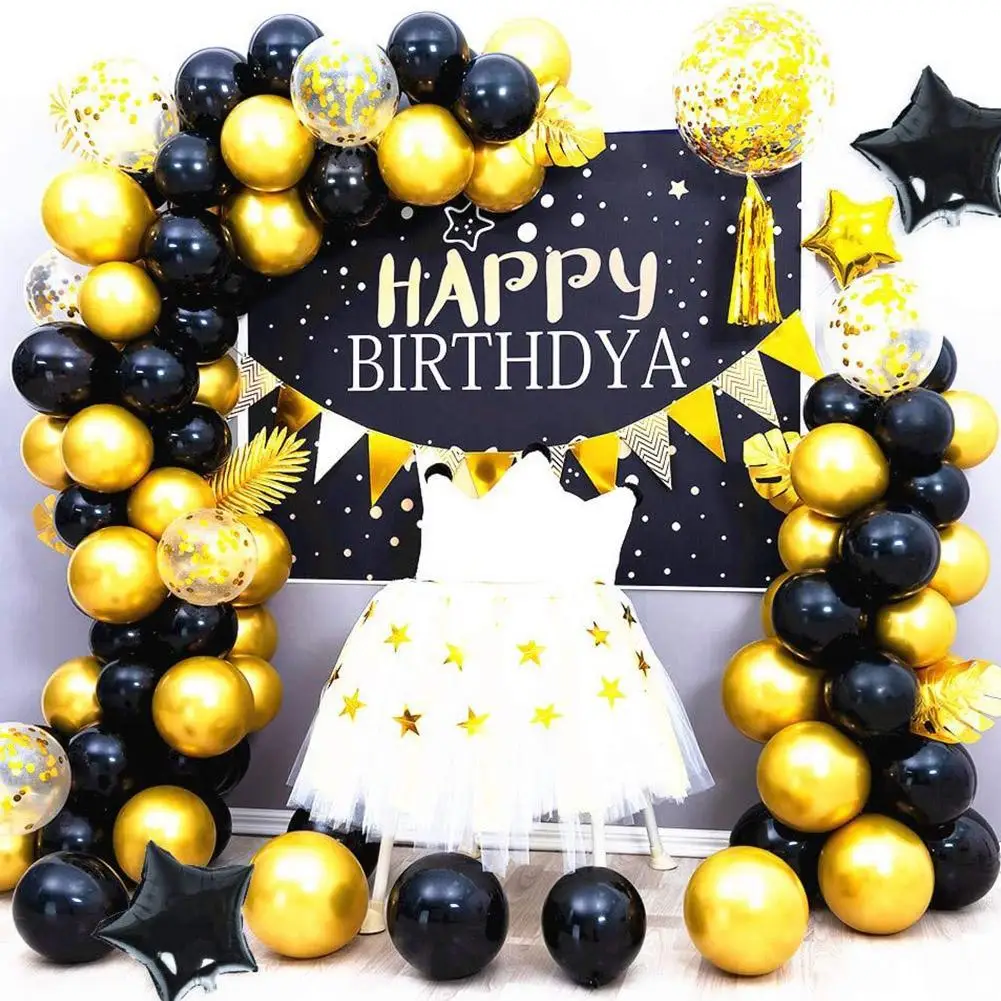 

DIY Balloon Garland Kit Black/Gold/Confetti Latex Balloons Wedding Supplies Party Decoration Party Decoration Accessories P8L9