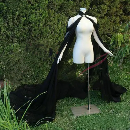 Черная шифоновая накидка элегантная Свадебная куртка бородажное вечернее