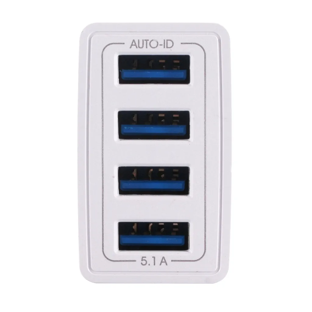 5.1A USB 4-Порты и разъёмы Зарядное устройство Быстрая зарядка для iPhone для Samsung штепсельная вилка американского стандарта настенный адаптер Высокое качество
