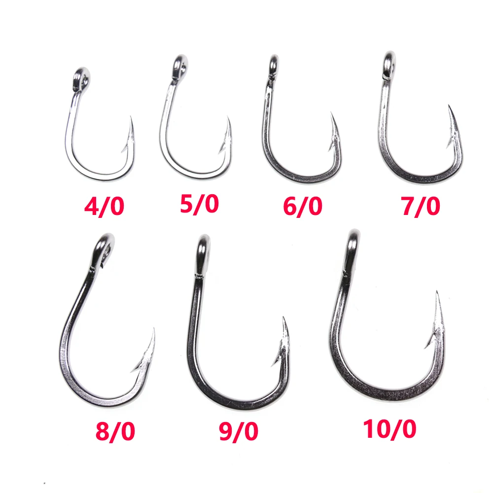 Троллинг крючок из нержавеющей стали толстый для морской рыбалки 4/0 5/0 6/0 7/0 8/0 9/0