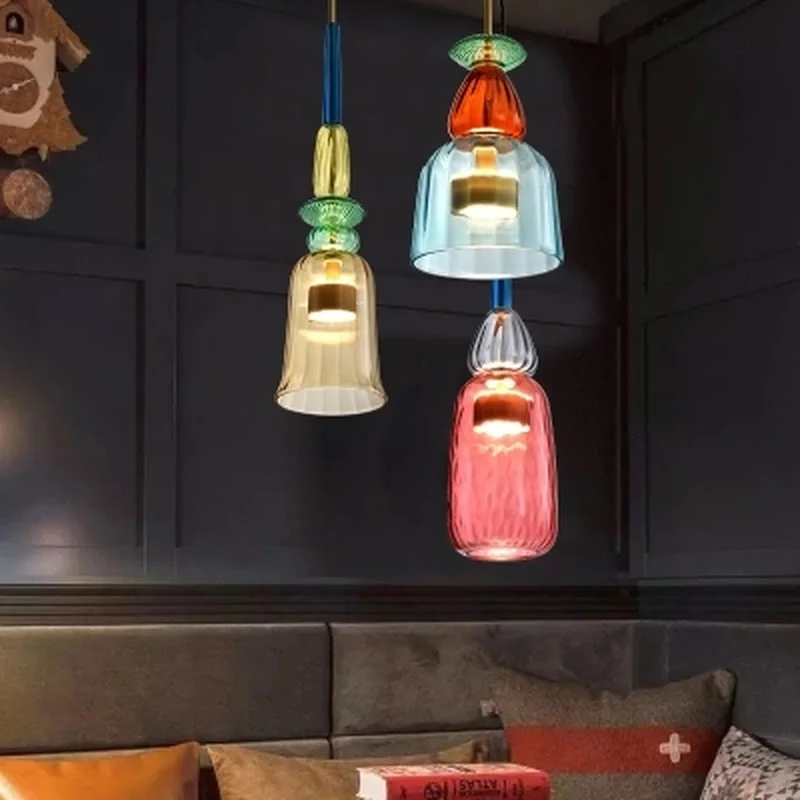 Nordic Цвет подвеска &quotКонфета&quot осветители для гостиной комнаты и настольная