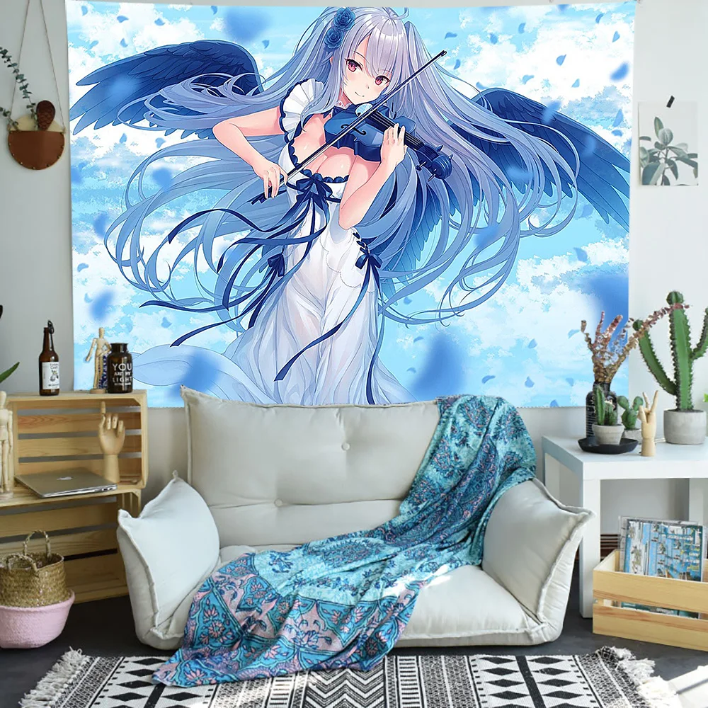 

Angel Woman Feather Wings Tapestry Bat Dragon Game Art Wall Hanging Tapestries for Living Room Home Dorm Decor