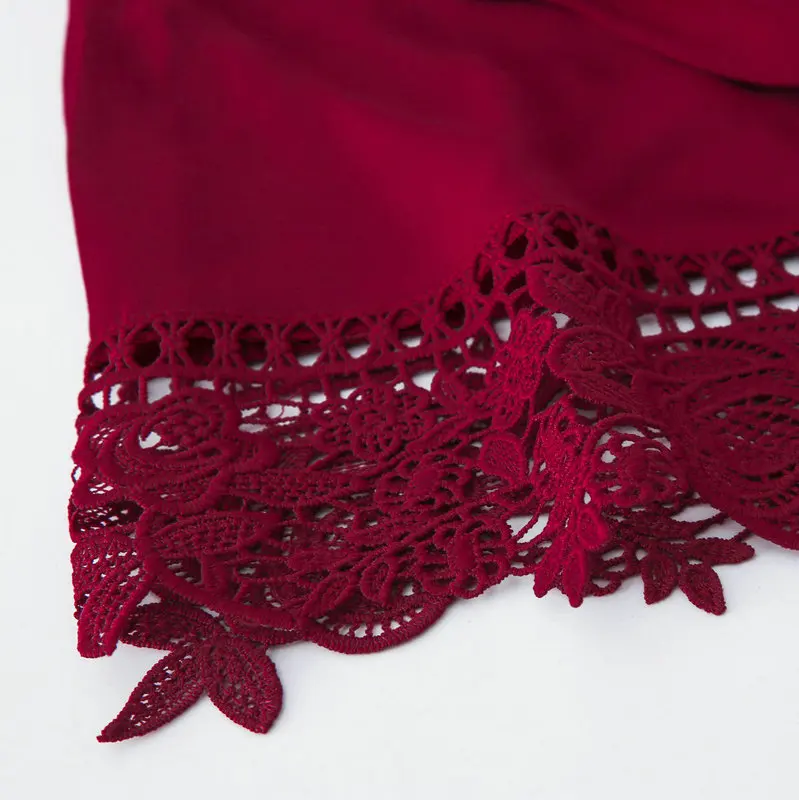 Оберточное хлопковое кружевное платье бордового цвета женское для невесты