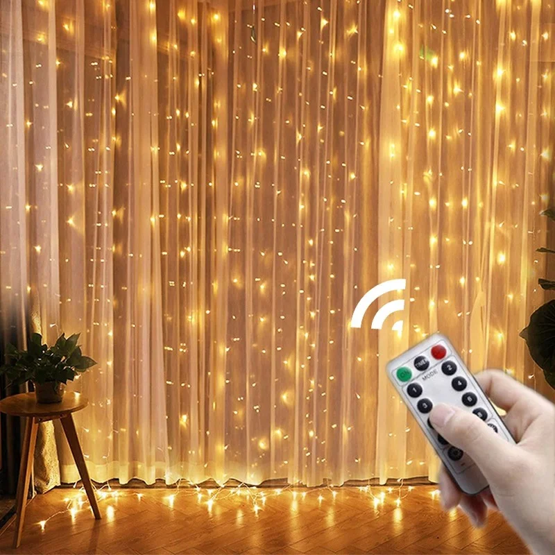 

3M Festoon Led Light Curtain Christmas Ornaments New Year Christmas Decorations 2022 Noel New Year's Eve Decorations Room Decor