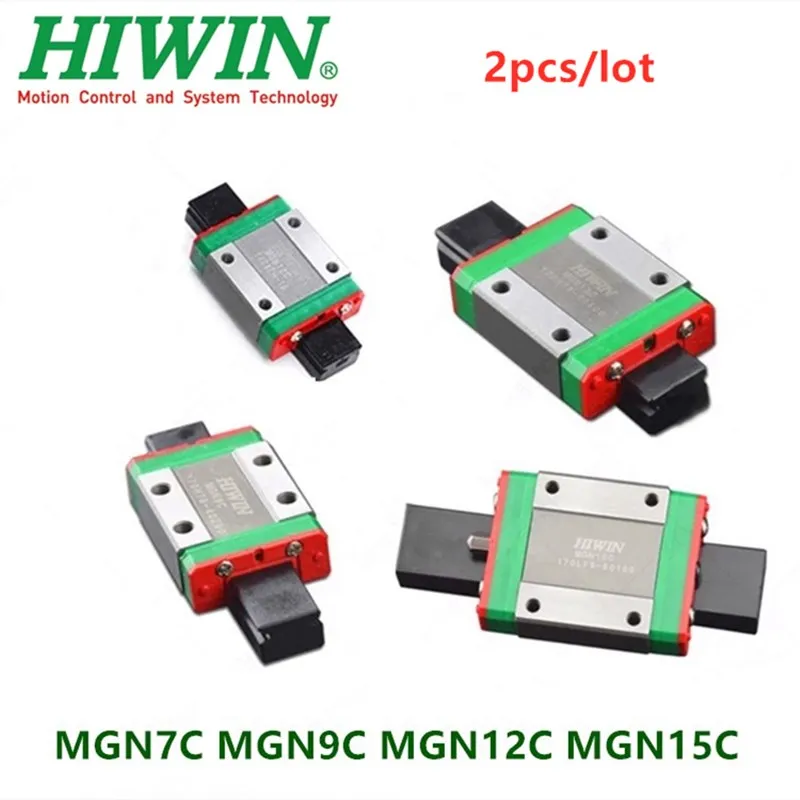 2pcs original HIWIN linear block carriage MGN7C MGN9C MGN12C MGN15C for mini linear guide CNC part MGN7 MGN9 MGN12 MGN15