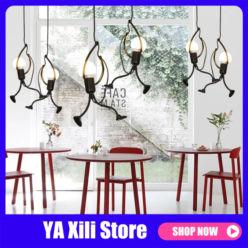 Люстра Железный маленький человек современные светильники креативная Подвесная