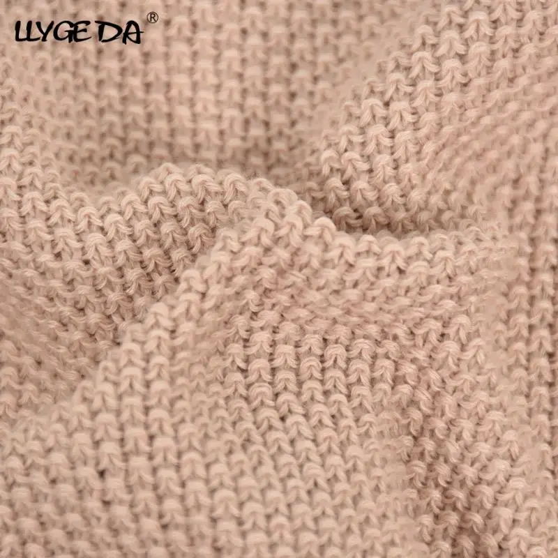 

Solid V-neck Women's Sweater Drop Shoulder Long Sleeve knitting Sweaters Woman 2021 Autumn Winter Loose Fashion Pullover