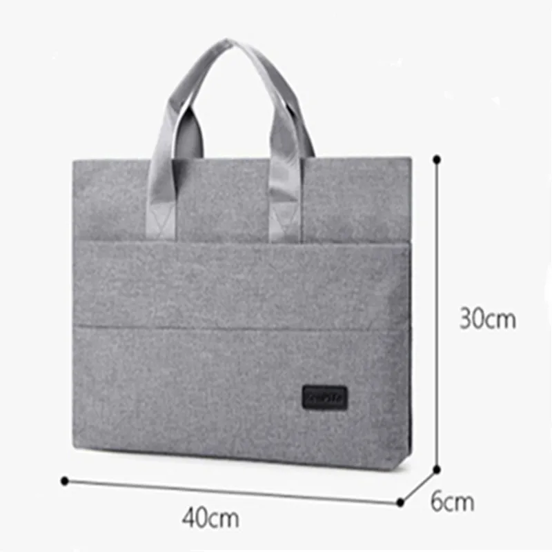 14 Inches Briefcase Document Polyester Cloth Stereoscopic Portfolio Portable Office Meeting Multi-functional Laptop Bag 2 Colors