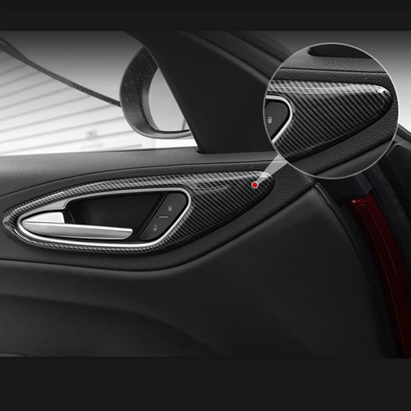 

Внутренняя ручка двери из углеродного волокна для Alfa Romeo Giulia декоративная крышка модификация салона автомобиля