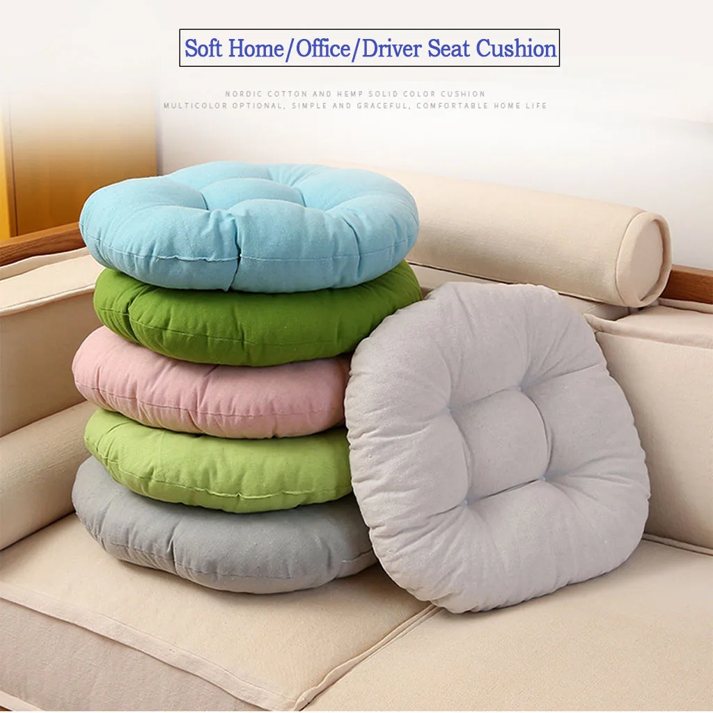 

50cm Household Thick Solid Color Sanding Chair Cushion Round Chair Cushion Winter Office Bar Chair Back Seat Sofa Cushion Hip