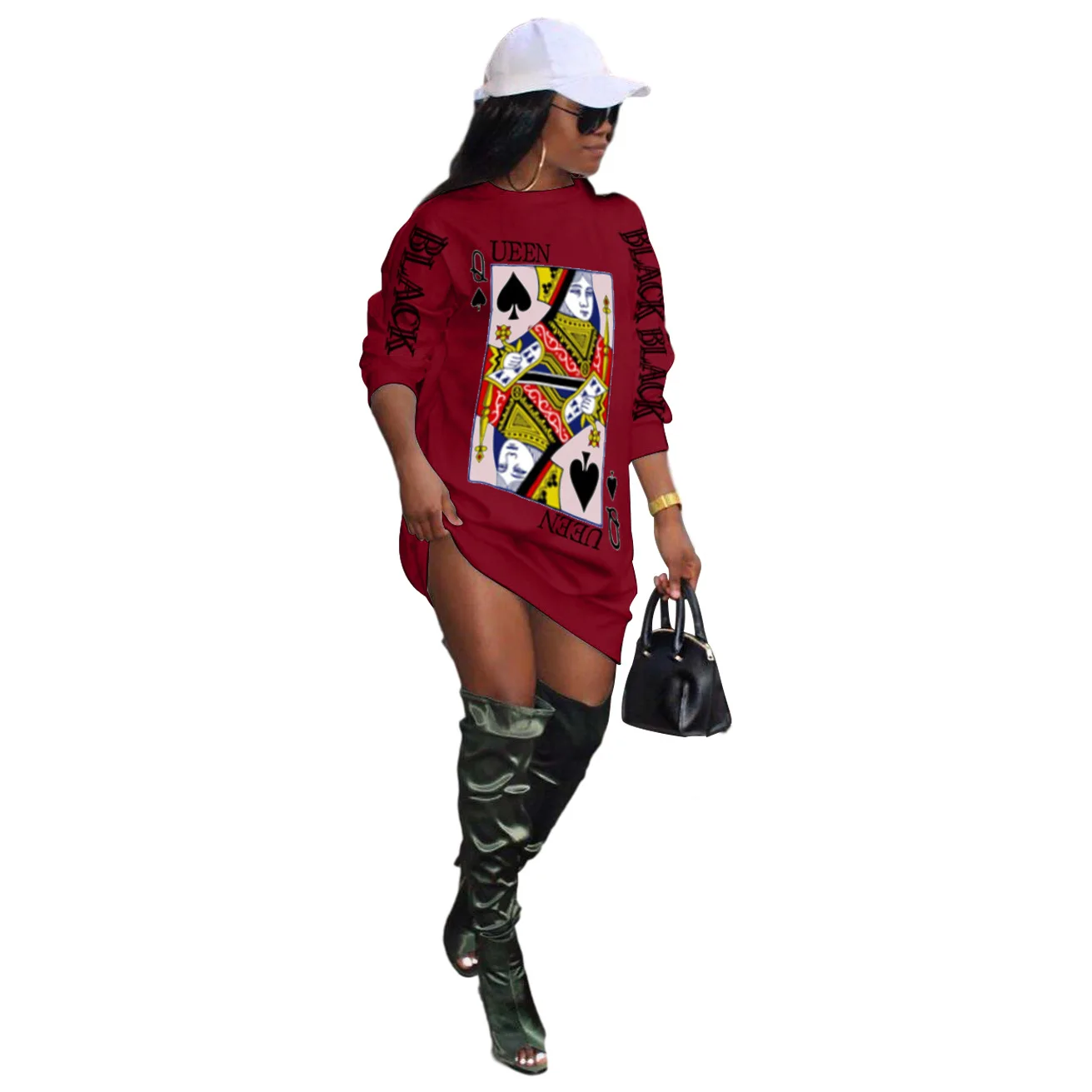 

ChocoMist Dress Street O Neck Print White Mini Dress DM057