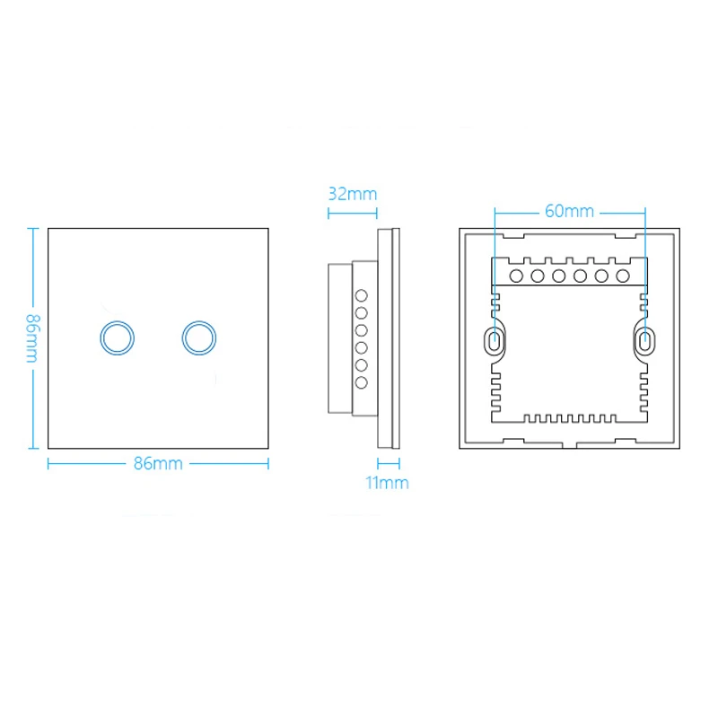 Умный дом ASEER Великобритания Wi Fi RF/ APP/сенсорный настенный выключатель света 2