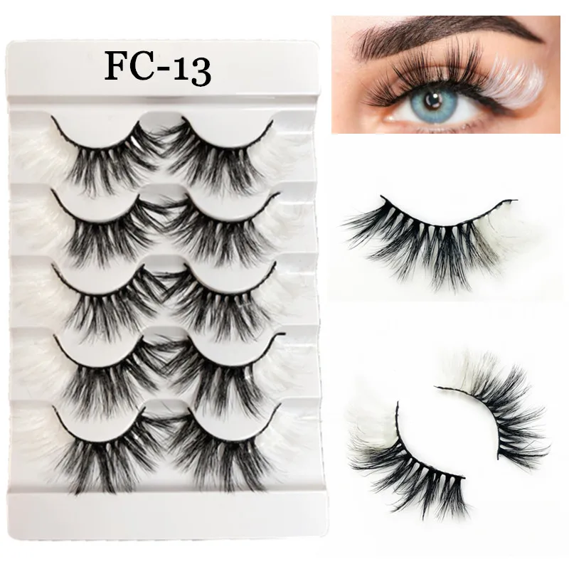 

3D 5D Color False Lashes Ombre Natural Long Colorful Eyelashes Dramatic Makeup Fake Lash Party Colored Lashes butterfly lash