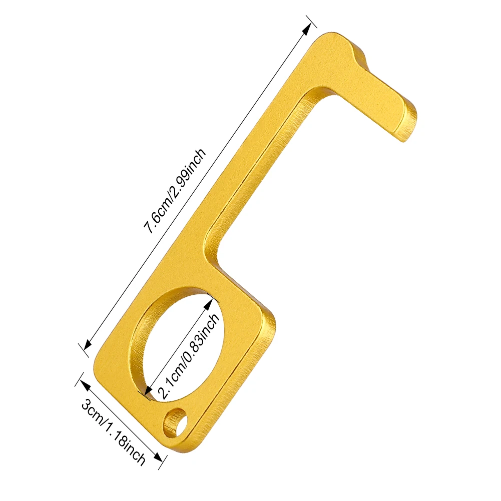 

Portable Hygiene Hand Anti-microbial Brass EDC Door Opener Keychain Touches Surfaces for You Help You Never Touch Anything Again