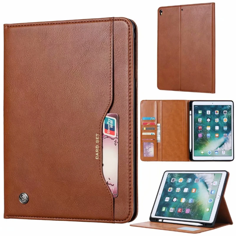 

For GalaxyTab S7 FE T730/T735 Case Luxury Business Flip Leather Wallet Cover With Cards Slot Book Stand Cover with Pencil Holder