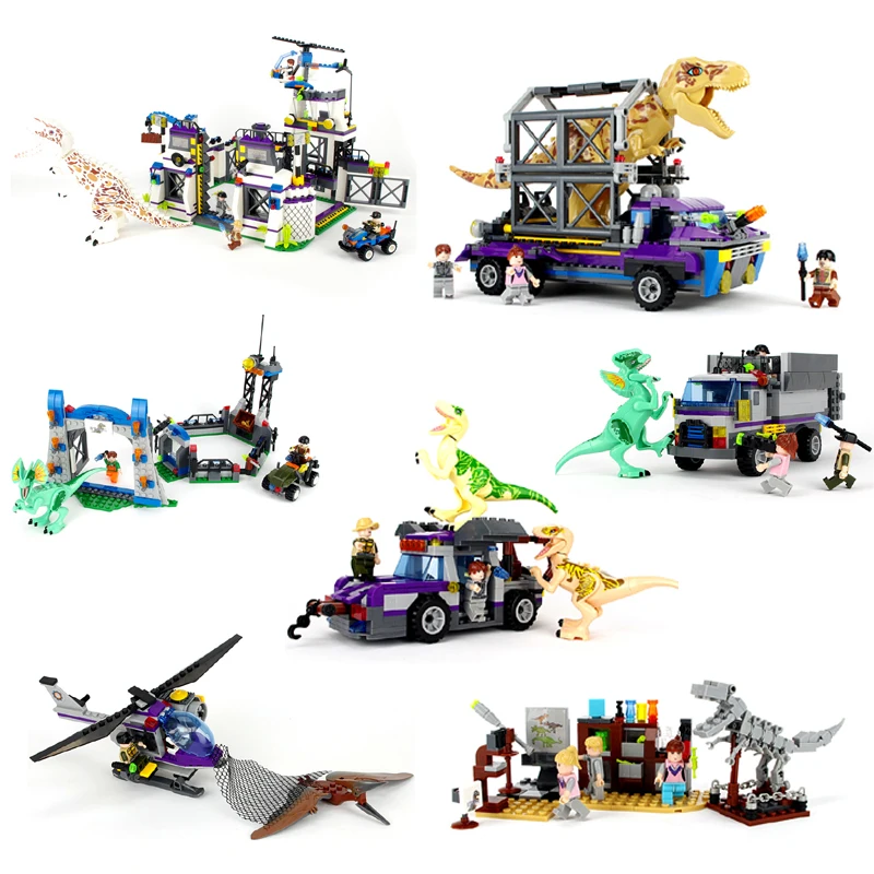 Фигурки Динозавров Юрского периода конструктор тираннозавр совместимы с