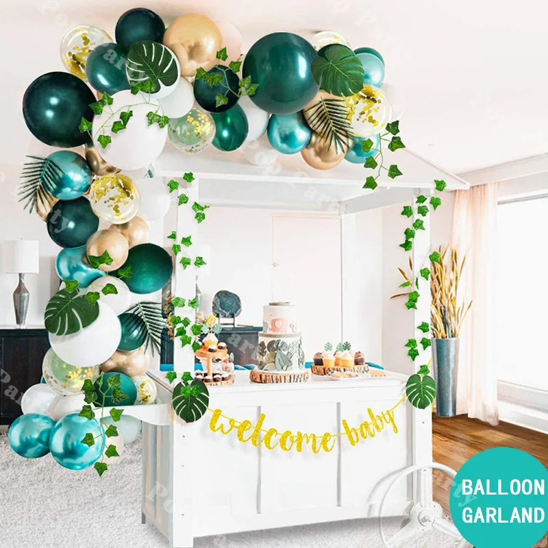 

58pcs Wild One Balloons Garland Arch Metallic Gold Green Ballons Baby Shower Birthday Party Decoration Kids Globos Cumpleaños