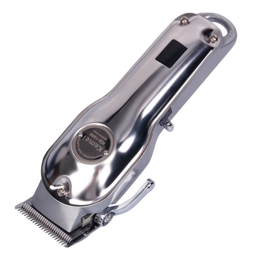 Kemei полностью Металлическая Парикмахерская профессиональная машинка для