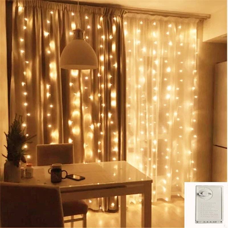3*3 м светодиодные гирлянды памяти Управление Свадебная гирлянда штора