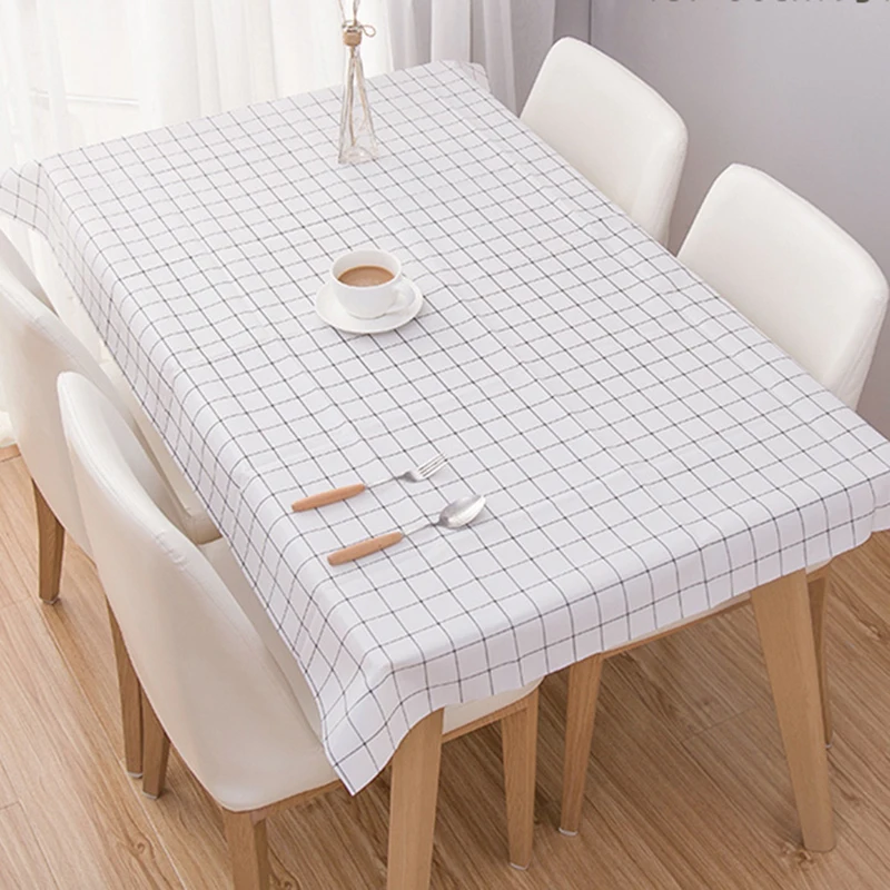 

Waterproof PVC Tablecloth Nordic Modern Plaid Wedding Birthday Party Table Cover Dustproof Desk TV Cabinet Cloth Wipe Covers