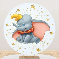 disney dumbo round shape party backdrops polyester cloth photo stellalou backgrounds baby shower birthday party wall decorations