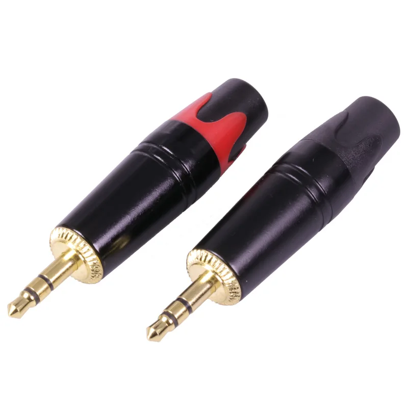 

100pcs/lot 3 Poles Stereo 3.5mm Male Plug Audio Wire Connector 3.5mm Headphone Jack Stereo Plug Adapter 50 Pairs Red+Black