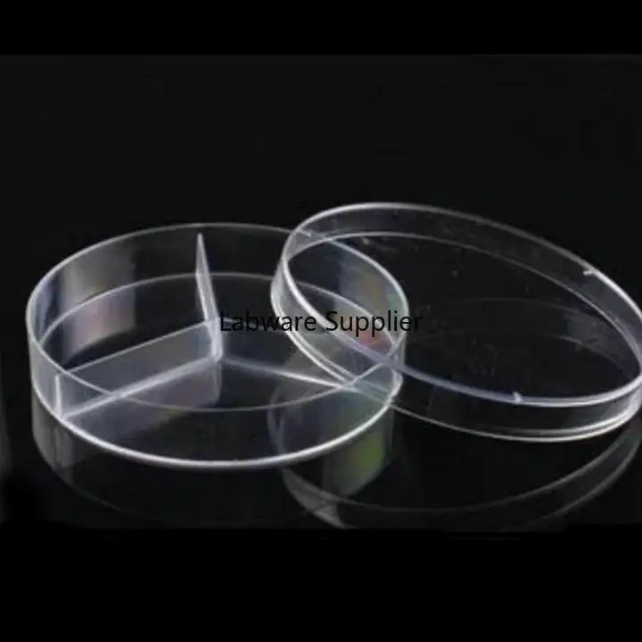 Бесплатная доставка 10 шт./лот пластиковая чаша Петри с крышкой 90 мм разделенная