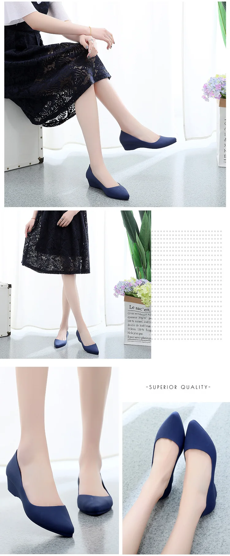 CXJYWMJL Autumn Fashion Low Heel Women Shoes Comfortable Wedge Heel Shoe Pointed Shallow Mouth Shoes Fashion Wild Female Shoe