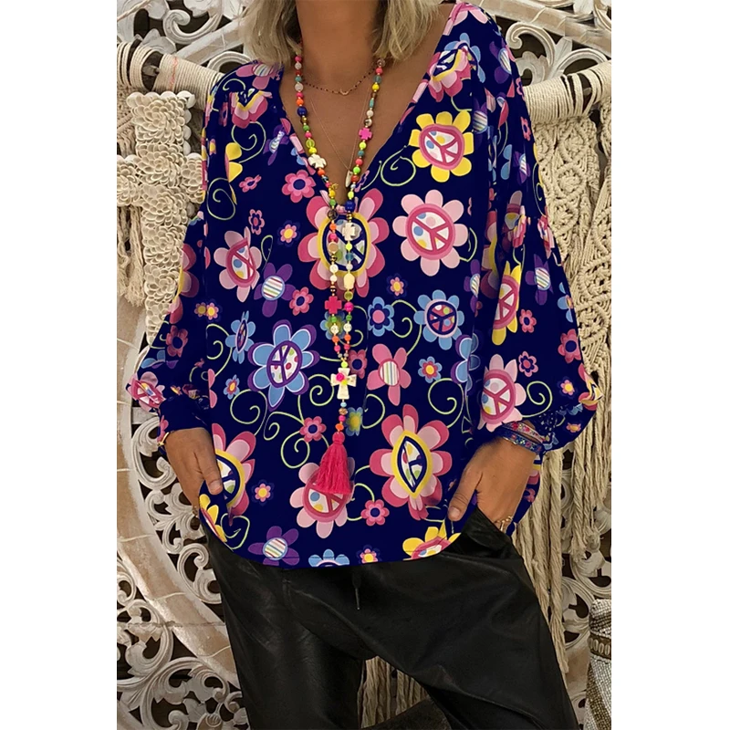 Женская футболка с длинным рукавом Taniafa повседневная Осенняя v-образным вырезом и