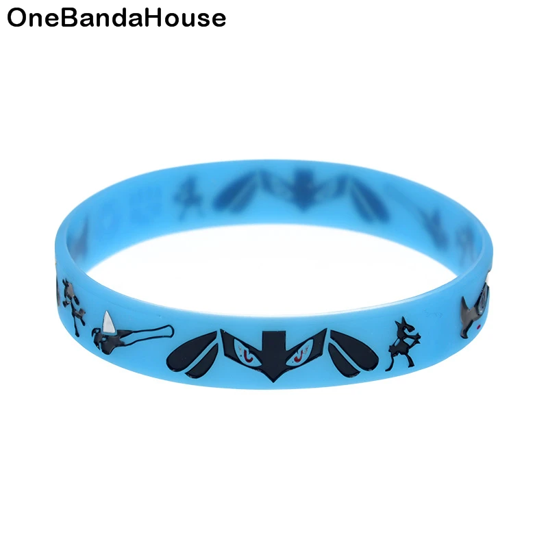 

OBH 50PCS Anime Silicone Wristband Classic Decoration Logo Blue Adult Size