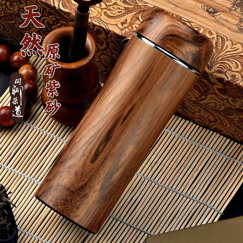 300ml Authentic Purple Clay Tank Vacuum Bottle Creative Business Man Thermos Water For Making Tea Gift Wooden Bowl | Дом и сад