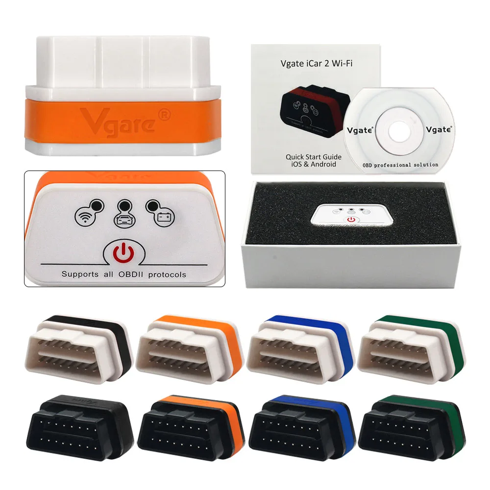 Недавно Vgate Icar2 Wi fi ELM 327 IOS Android ПК OBD II диагностический сканер Икар 2 OBD2 адаптер для