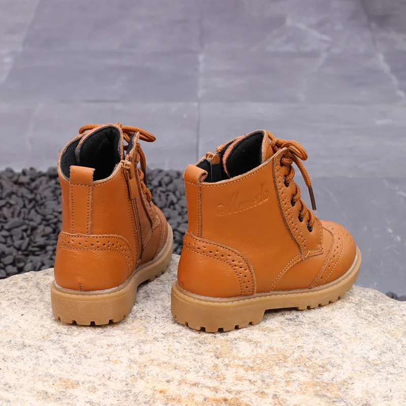 

Boys Boots For Children Shoes New Toddler Girls Genuine Leather Martin Boots School Shoes Plush Warm Kids Snow Boots