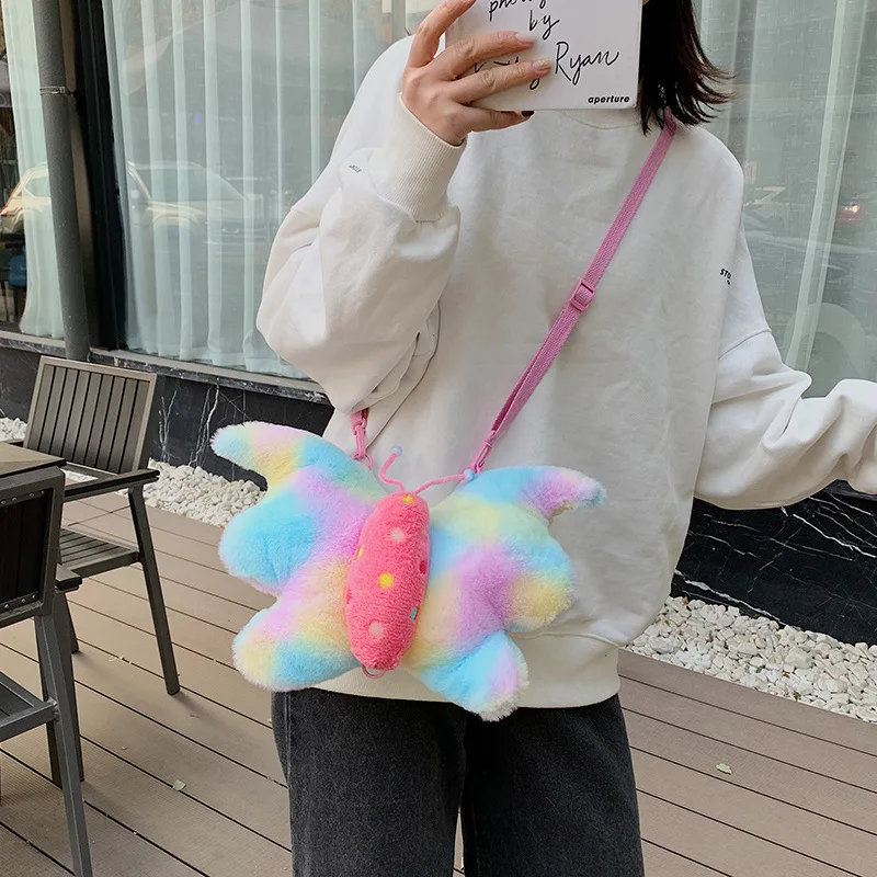 Сумки для девочек новый красивый плюшевый рюкзак сумка-мессенджер девушек