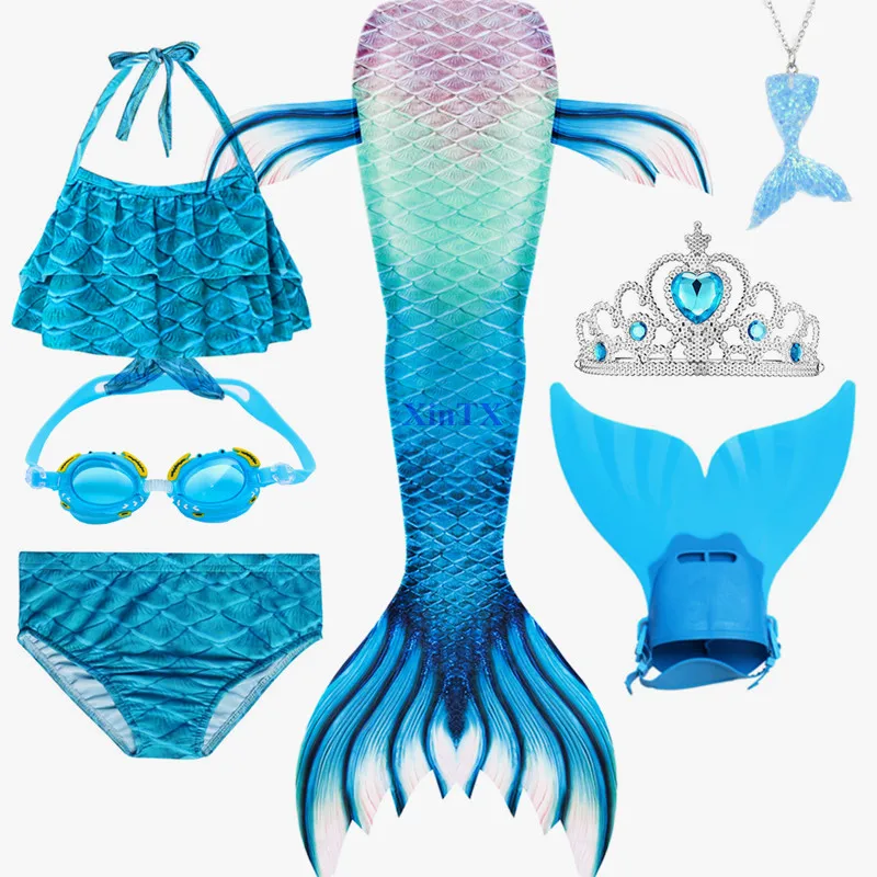 Популярный детский женский костюм Русалочки с хвостом русалки моноластом